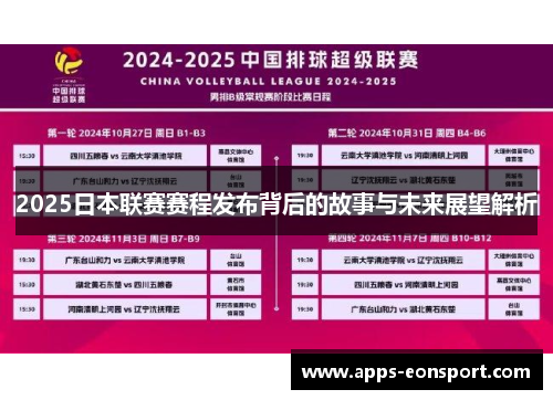 2025日本联赛赛程发布背后的故事与未来展望解析